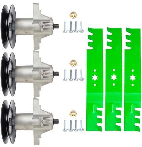 SCBHWJ Deck Rebuild Kit Kit for MTD Cub Cad et 54 inch Cut Deck ZT-54 Z6600 RZT L54 S54 Zero-Turn Mower Includes (3) Spindle 618-05137 918-05137 (3) Toothed Blade 742-0677 942-0677 to ro 112-0931