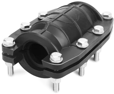 LVACODV 2,5 cm Rohr-Reparaturschelle, Notfall-Rohr-Reparatur-Set für Kunststoff- und Metallrohre, Schwarz, Außendurchmesser 25 mm (1 Stück)