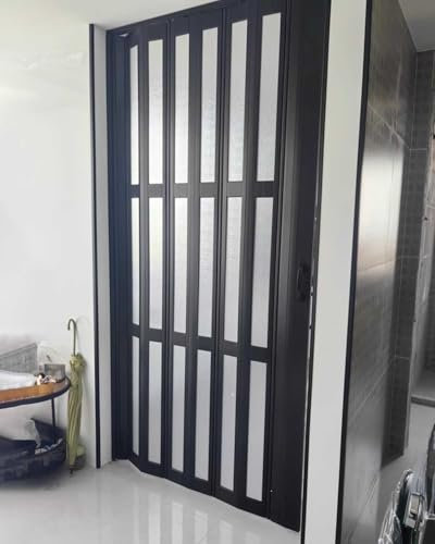 ZIMGOD Falttür Innentüren Kunststoff-Schiebetür für Schlafzimmer Wohnzimmer, Faltbare Ziehharmonika-Türen Trennwand, Küche Bad Scheune Falttür, Mehrfach-Trenntür Bildschirm(55x80in (139.5x203cm))