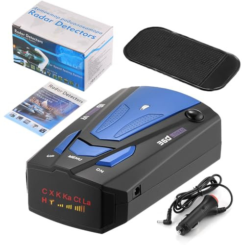 Mcflash Speed Camera Detector, Mcflash Radar Detector, Mcflash Speed Camera Detection with 360 Degree Protection Voice Alerts and and Speed Camera Alerts Vehicle (Blue)