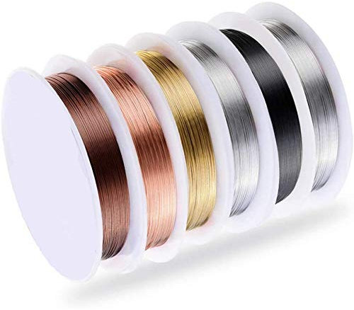 Gokeet 6Er Pack Schmuck Perlendraht für Schmuckherstellung und Basteln (24 Gauge)