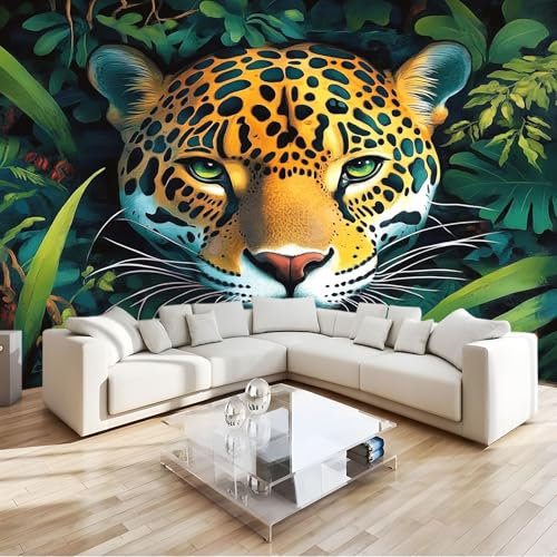 Selva Fotomural animal guepardo marrón Fotomural Pared, 250x175 cm Papel Pintado 3D, Fotomurales Decoración de Comedores Moderna Lana Sala Cuarto Salón