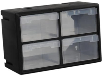 YWJLQH Cassetto Contenitore per organizzare armadi, Contenitore, casa, organizzazione del Garage, Cassetta degli Attrezzi per Parti di ferramenta, Piccoli, 4 Cassetti