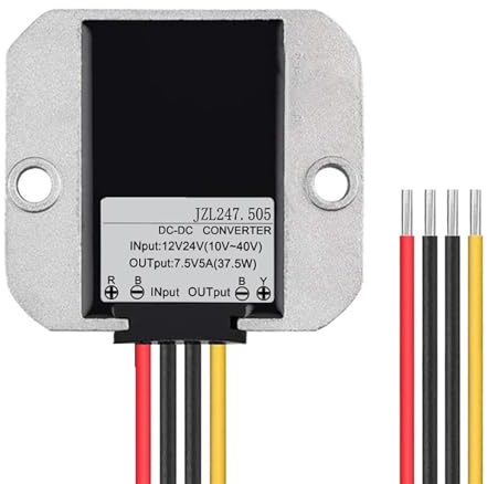 Regulador convertidor CC Reductor de 12V, 24V a 7,5 V, 5A, 6A, 8A, 10A, 48 voltios a 7,5 voltios, 75W, Fuente de alimentación for Coches de Juguete(24V TO 7.5V 5A)