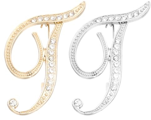 PATIKIL Brief Brosche Pins, Stück Buchstaben Strass Perle Broschen Set Metall Kristall Alphabet A-Z Reversnadel für Damen Schmuck Geschenk Anzug Kleidung Hut Kleid,
