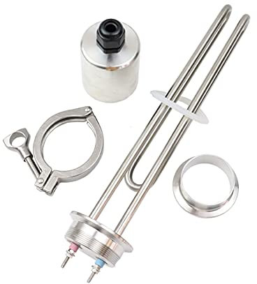 Piezas del calentador de agua Calentador de agua tubular de inmersión de 220 V, 2,5 kW, 2 Tri Clamp (OD64), elemento calefactor eléctrico for elaboración de cerveza (color: solo calentador, tamaño: 2