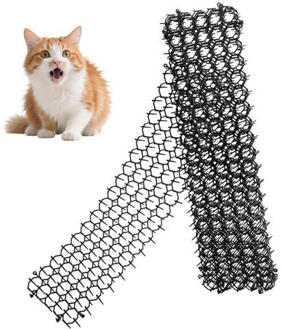 Flintronic 49 x 13 cm Dornengitter Gegen Katzen, 6 Stück Katzenabwehr Matte | Katzenabwehr für Garten, Tier Barriere mit Spikes, katzenschreck Gitter, für Hunde-Katzen Wildtiere, Inner & Außer