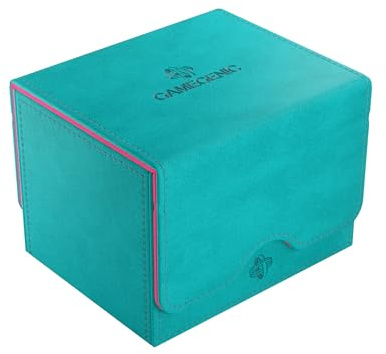 Gamegenic Sidekick 100+ XL Teal/Pink, Accesorio de Juego, Diseñada con capacidad para hasta 100 cartas en doble funda