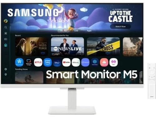 Samsung LS27FM501EUXEN- Smart Monitor M5 de 27 IPS (1920 x 1080, 16:9, 60Hz, 5ms, Modo Eye Saver, Gaming Hub, Knox Security), Blanco, Versión 2025
