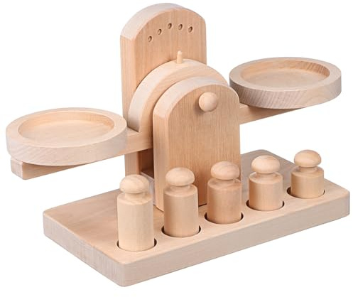 NOLITOY Holz Balancewaage Lernspielzeug für Montessori Pädagogische zum Lehren von Gleichgewicht und Hebelprinzip Fördert Kreativität Aufmerksamkeit und Hand Auge Koordination