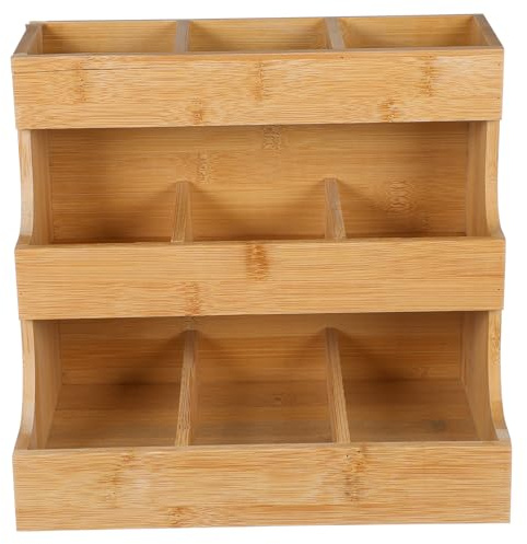 BIUDECO Organizador de Madera para Bolsitas de Té y Dulces, Resistente Hermosa Apariencia, Adecuado para Almacenar en Oficina y Cocina