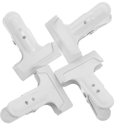 Veemoon 4pcs Metal Clamps Heavy Duty Spring Clips Photography Clips Clamps Metal White