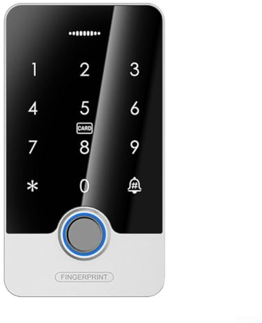 ZiStarlilife Intelligentes wasserdichtes Fingerabdruck-Türschloss mit Tuya-App, für RFID- und Passwort-Entriegelung, unterstützt bis zu 300 Fingerabdrücke Glastür (J300A)
