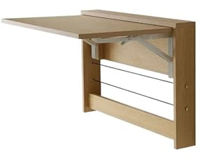 ATEUXOL Mesa Plegable de Pared Mesa portátil multifunción for Colgar en la Pared: Escritorio de Aprendizaje Compacto y Plegable, Tablero Invisible for con estantería Sencilla(Table B in White Oak)