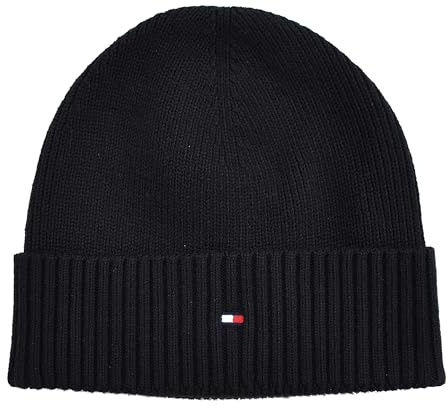 Tommy Hilfiger Strickmütze Mütze Cotton Cashmere Beanie Schwarz One Size