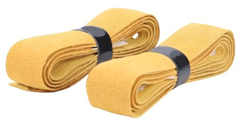 Plyisty Griffband aus Leder, rutschfest, für Verbesserte Leistung Beim Tennis und Badminton – 2 Stück. Hellbraun