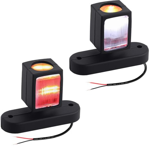 DTEANJU LED Begrenzungsleuchten Anhänger 12–30V, Seitenmarkierungsleuchten IP65, E-Mark E9, Weiß Rot Amber für LKW Anhänger Wohnwagen
