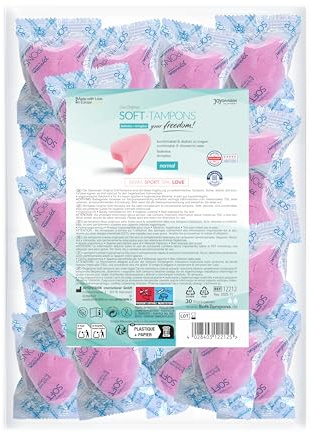 JOYDIVISION Soft Tampons NORMAL 30 unités – Tampons ergonomiques sans fil pour le sport, l’usage quotidien et l’intimité – Matériau respectueux de la peau, ajustement universel pour