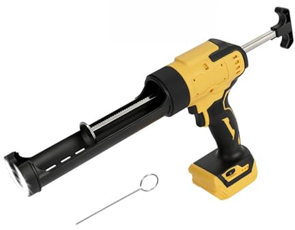 Pistola de calafateo inalámbrica para Dewalt, aplicador de sellador de silicona eléctrico para cartuchos de 300ml con 6 velocidades ajustables y pantalla digital y luz LED y antigoteo para el llenado