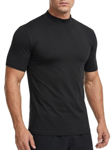 X-thud T-shirt à col montant et manches courtes et col roulé extensible pour homme