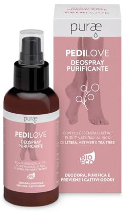 Purae Pedilove - DeoSpray Purificante Deodorante Piedi Purifica e Previene i Cattivi Odori, 100ml