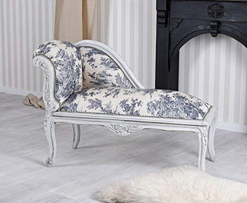 Romantisches Sofa Ottomane Landhausstil Weiss Blau Holz Shabby Chic cat508k33 Palazzo Exklusiv