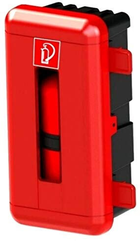 MBS-FIRE® Feuerlöscher Kasten LKW Montage Box Schutzkasten für 6kg, rot, Polycarbonat, wasserfest, enthält: Feuerlöscher (6kg), Montagebox, Schutzkasten, Befestigungsmaterial