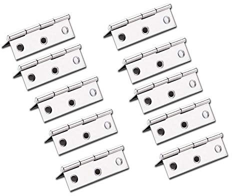 10 Pcs Stainless Steel Home Furniture Hardware Door Hinge Long 55MM x 33MM