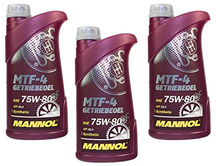 Getriebeöl Getriebe Öl MANNOL Schaltgetriebe MTF-4 API GL 475W-80 3 X 1 Liter für Aprilia Derbi Gas Gas Husqvarna