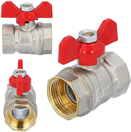 GOSHE Standard-Kugelhahn mit Flügelgriff, Messing, 3/4-Gewinde, Wasser- und Heizungsinstallation, dicht schließend, Stahlgriff mit PVC-Beschichtung, Innen-/Innengewinde, einfache Installation