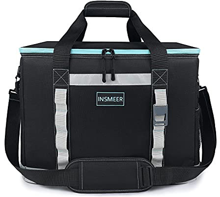 INSMEER 48L Kühltasche Gross Faltbare, 65 Can Kühltasche Thermotasche Isoliertasche für Getränke, XXL Wasserdicht Hitzebeständig Einkaufstasche für Ausflug, Picknic, Camping, Wandern, Strand