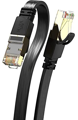 HASA zone Cable Ethernet Plano Cat 8 3 metros, Alta Velocidad Cable RJ45 Cat 8 40Gbps 2000MHz FTP Blindado Cable Red para Router/PS5/Xbox/PC/TVs