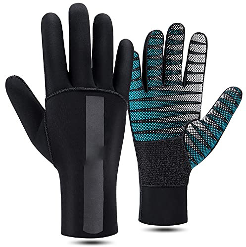 Yajun Neoprenhandschuhe Tauch Handschuhe 3mm Flexible Thermal Schnorcheln Scuba Spearfishing Radhandschuhe Männer Frauen Winter,L/XL(Palm Width:9-11cm)