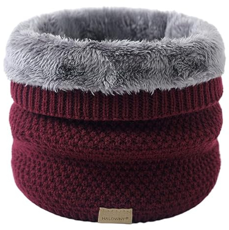 JFAN Schal kreuzgestrickter weich gefütterter doppellagiger warmer winddichter Winterschal
