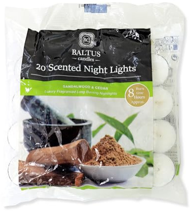 Baltus Sandalwood and Cedar Scented Night Lights 20 Pack