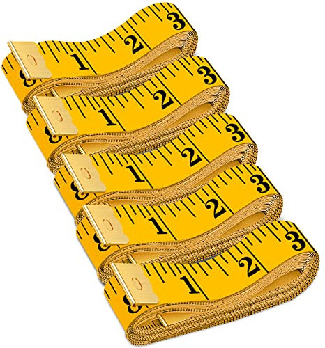 Maßband, 5 Packungen 300 cm, Doppelskala, Maßband für Körpermaße, Nähstoff, weich, kleines Gewebe, Schneider, Taillenband, Körpermaßband, Gewichtsverlust