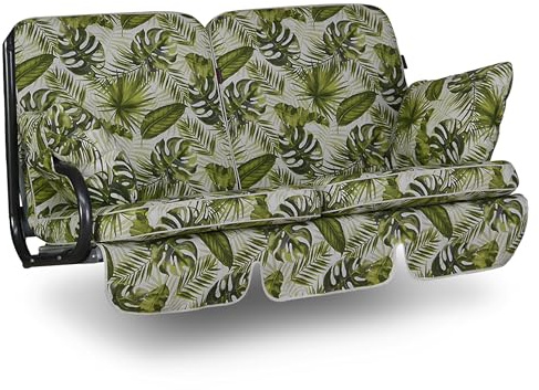 ANGERER Hollywoodschaukel Auflage 2-Sitzer Comfort beige-grün Gemustert | passend für viele 2-Sitzer Hollywoodschaukeln, Schaukelauflage Made in Germany