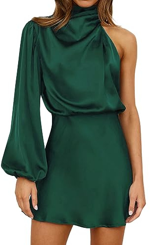EODJXIO Vestito Lungo Estivo Donna Elegante Matrimonio Vestito Estivo Donna Sexy Vestito Midi Donna Cerimonia Abito Corto Monospalla Curvy Vestito Fucsia Donna Abito Canotta Donna Cotone Lungo
