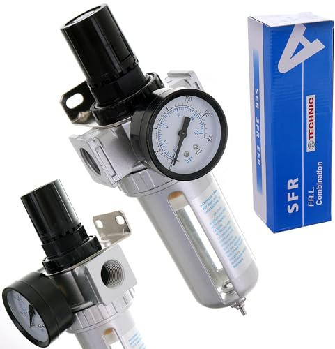Druckluft Filter Wartungseinheit Druckminderer Regler für Kompressor 1/2