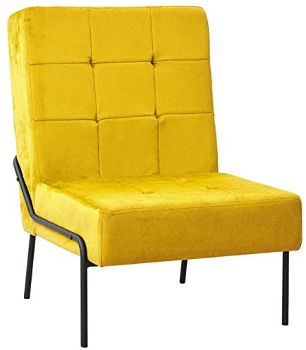 CIADAZ Relaxstuhl 65x79x87 cm Senfgelb Samt, Kinosessel, Ohrensessel, Heimkino Sofa, Schlafsessel, Relax Sessel, Tv Möbel, Seniorensessel