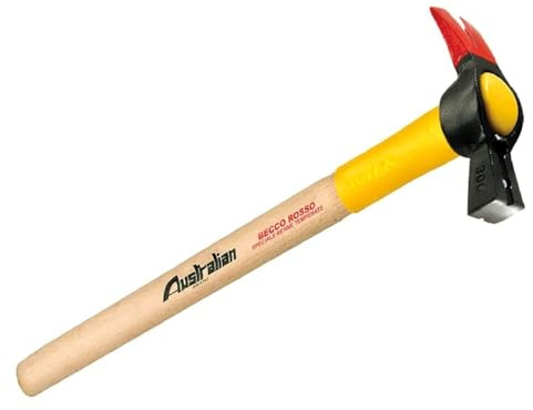 La zappa Martello becco rosso per carpentiere con calamita e manico in legno Mix (250 gr/450 mm)