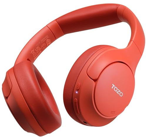 TOZO HT2 Hybrid Active Noise Cancelling Wireless Headphones, 60H Playtime Lossless Audio Over Ear Bluetooth Headphones, Hi-Res Audio Deep Bass Foldable Lightweight Headset for Workout