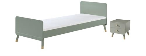 möbelando Jugendzimmer-Set >Billy< in Olive Grün aus Massiv Kiefer und MDF