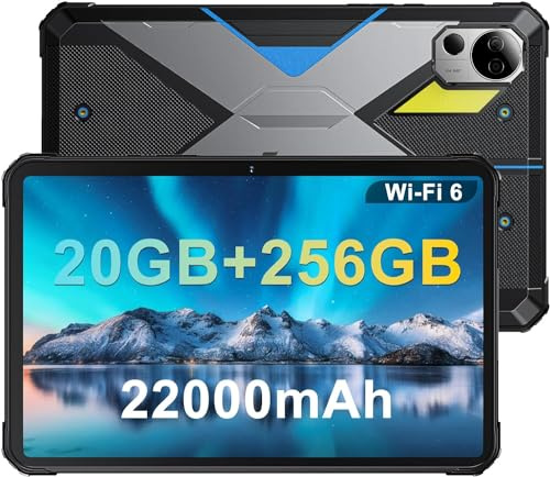 FOSSiBOT DT2 Tablette Incassable 10.4'' FHD 2K IPS, 20Go+256Go/2T, Helio G99 Octa-Core, 66W 22000mAh Tablettes Durcie, Tablette Robuste imperméable IP68/IP69K, Double SIM 4G, 64MP+32MP, WiFi6/GPS/OTG