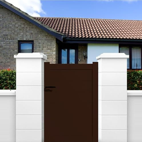 Portillon aluminium battant de jardin pas cher PLEIN 1M50X1M (MARRON RAL 1247)