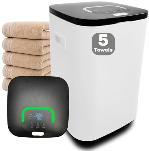 Di'Aroma Towel Warmer with Aroma 10 Tablet, Luxury Large Towel Warmer Bucket with 26L Capacity, Auto Keep Warm Feature 20/40/60 Hot Timer and Delay Timer up to 24h, for Towels Bathrobes Blankets PJ's