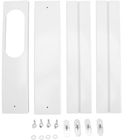 Kit de fenêtre de climatiseur Portable 4 pièces, Panneaux d'étanchéité de fenêtre Mobiles de 16.9 à 55 Pouces, Kit de Joint d'étanchéité de fenêtre Verticale pour Le Bureau et la