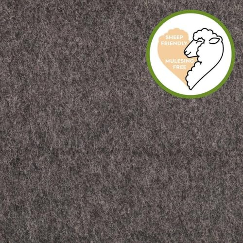 Wollfleece Meterware uni & meliert - Wollstoff Mantelstoff - Wollpullover nähen, weiche Wolle Stoff - 100% Schurwolle/Wolle *Ab 50cm, Farbe: 068 d.grau mel.