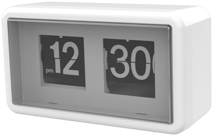 perfk Reloj de Escritorio con Tapa automática, Reloj de Mesa con Estante silencioso para el hogar, Reloj de Mesa con Tapa abatible, Reloj de Gran Pantalla