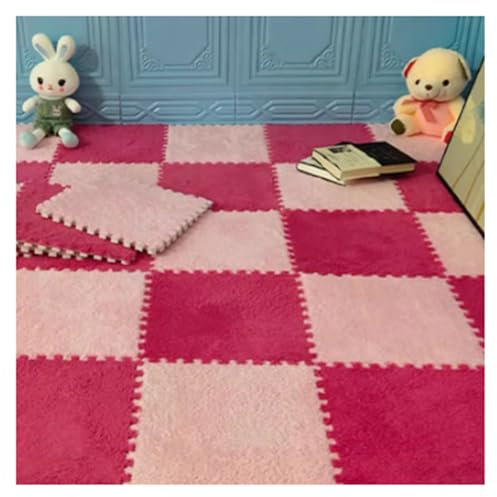 KUANGGE 10 Pezzi 12x12 Pollici Ispessito Quadrato Puzzle Schiuma Tappeto Piastrelle, Peluche Schiuma Tappeto ad Incastro Pavimento Tappeto, Morbido soffice Tappeto Area Fai da Te Antiscivolo Tappeto